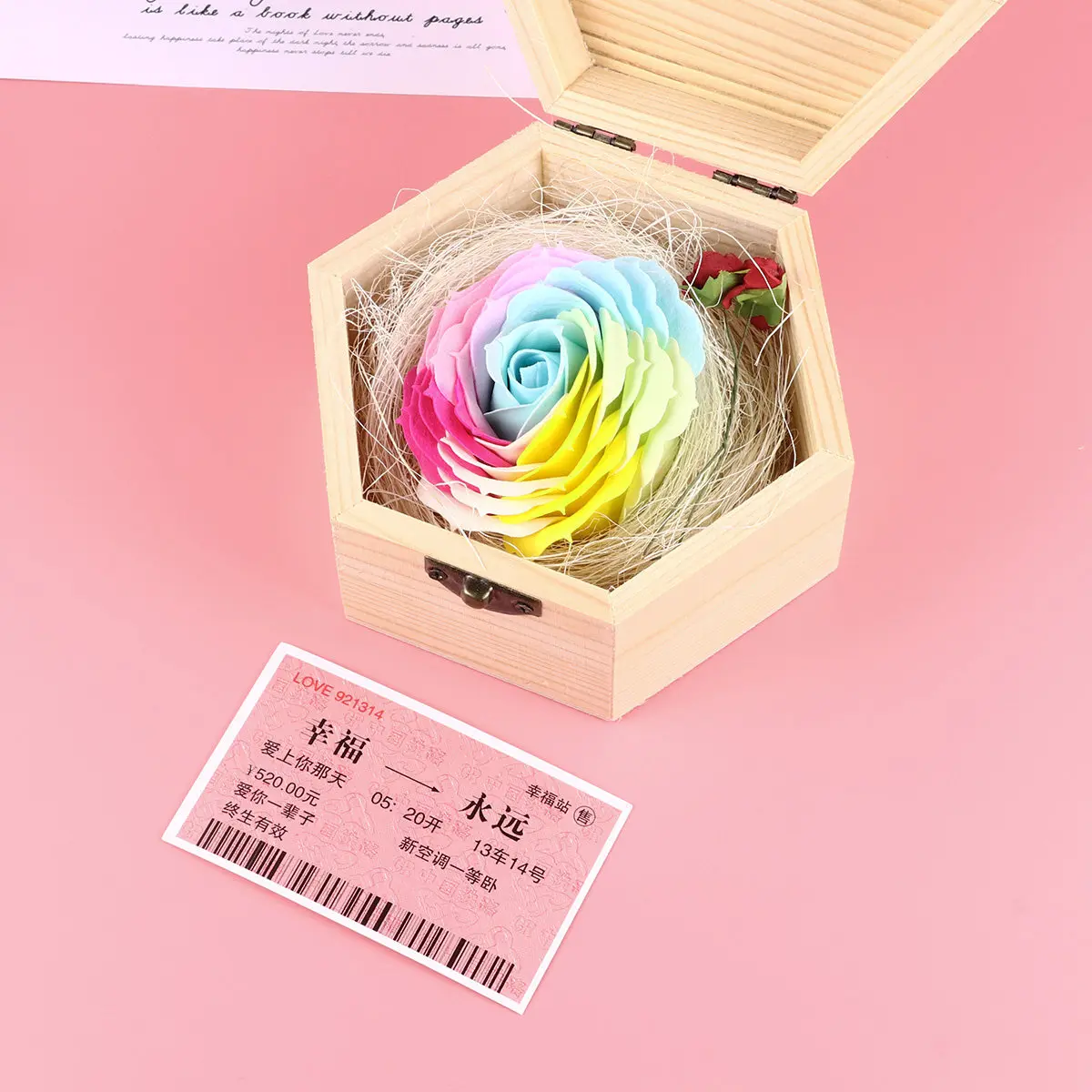 

Blue Simulate Rose Immortal Soap Flower Heart Gift Box Romantic Valentines Day Gifts Flower Arrangement Box Anniversary Birthday