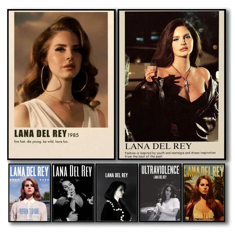 الكلاسيكية البوب L-Lana D-Del Rey ملصق HD الفن للمنزل بار مقهى مسرح السينما ديكور DIY خمر طباعة ل Un