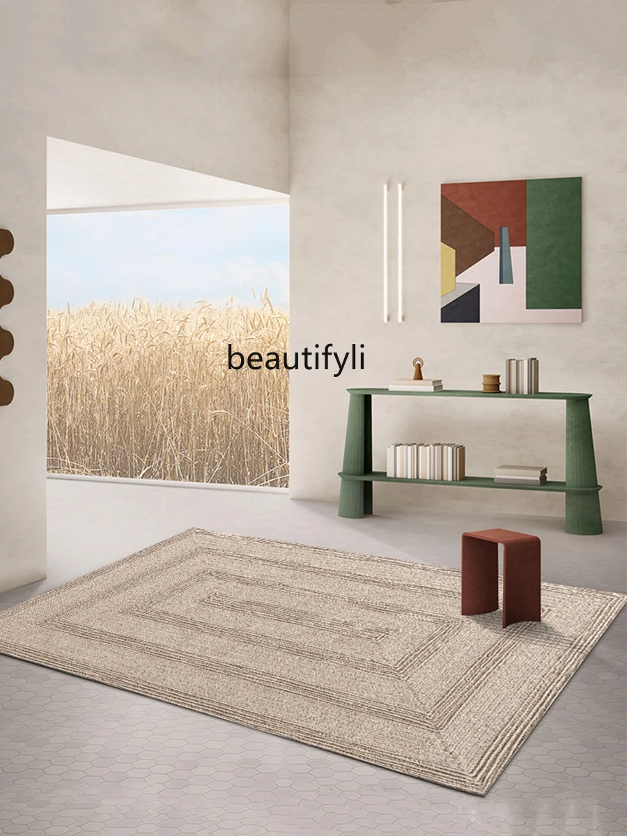 Wool carpet living room hand-woven sofa coffee table mat simple household bedroom bedside blanket