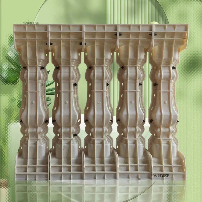 European Style ABS Roman Column Mold Villa Balcony Garden Fence Mold Cast-in-place Cement Outdoor Guardrail Vase Column Molds