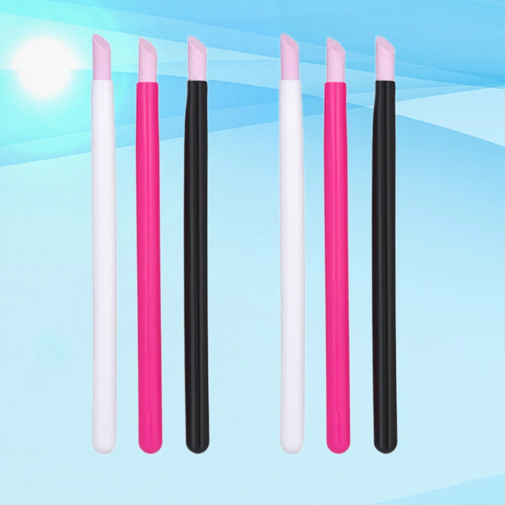 6 pçs prego esfrega vara caneta polonês removedor ferramenta de gravura para unhas falsas naturais extensões da arte do prego feminino