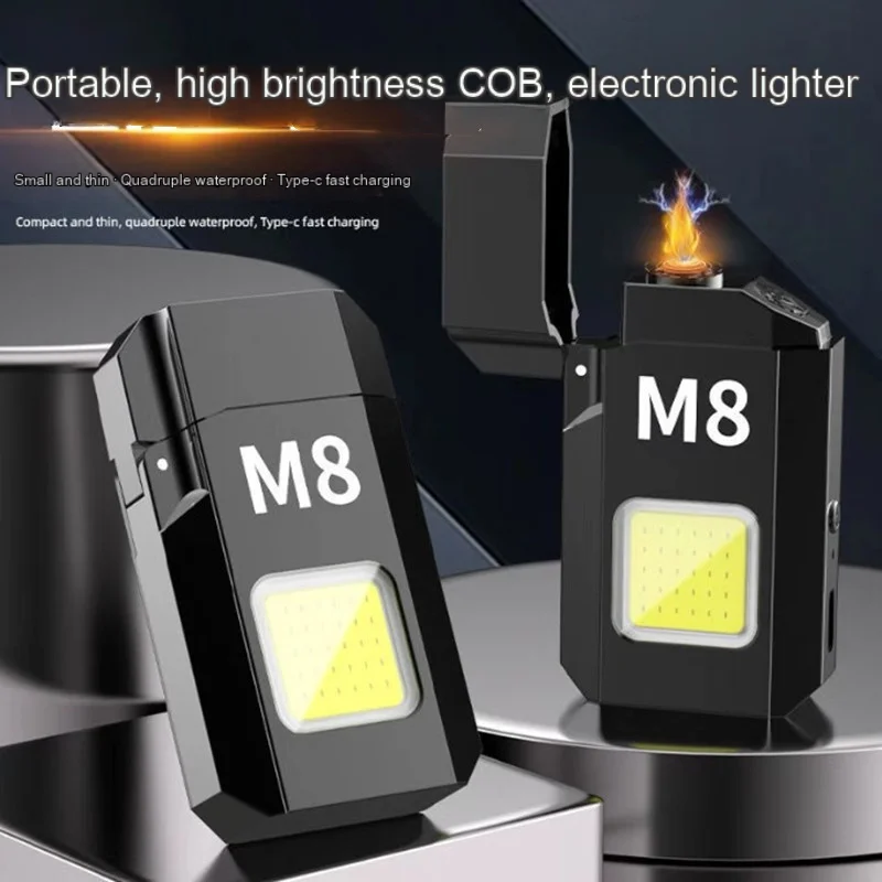 Super Bright MINI COB Outdoor Flashlight Charging Lamp Camping Lights with Electric Lighter for Camping Home Outdoor Fires