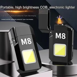 COB Keychain Work Light with Battery Display Fire Lighter Rechargeable High Lumens Portable LED Light for Camping Hiking Running