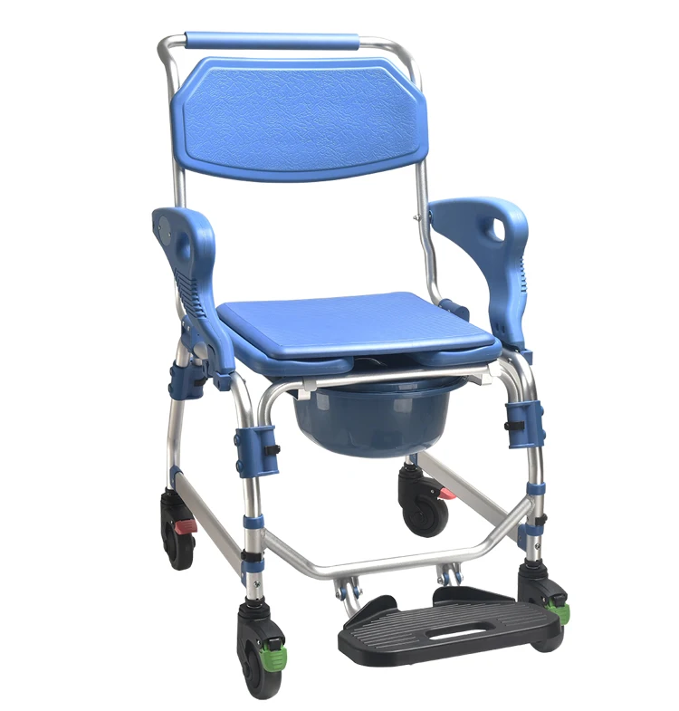 Transfer Bedside Commode Chair Bathroom Toilet Commode Wheel Chair  Elder for Disable