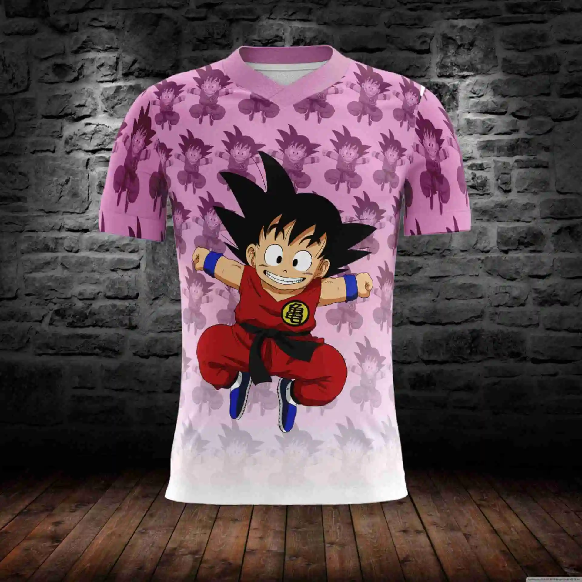 Trendy Unisex V Neck Collectible Dragon Ball Goku Warrior Tee Soft Top Ideal For Night Out And Casual Street Style Looks