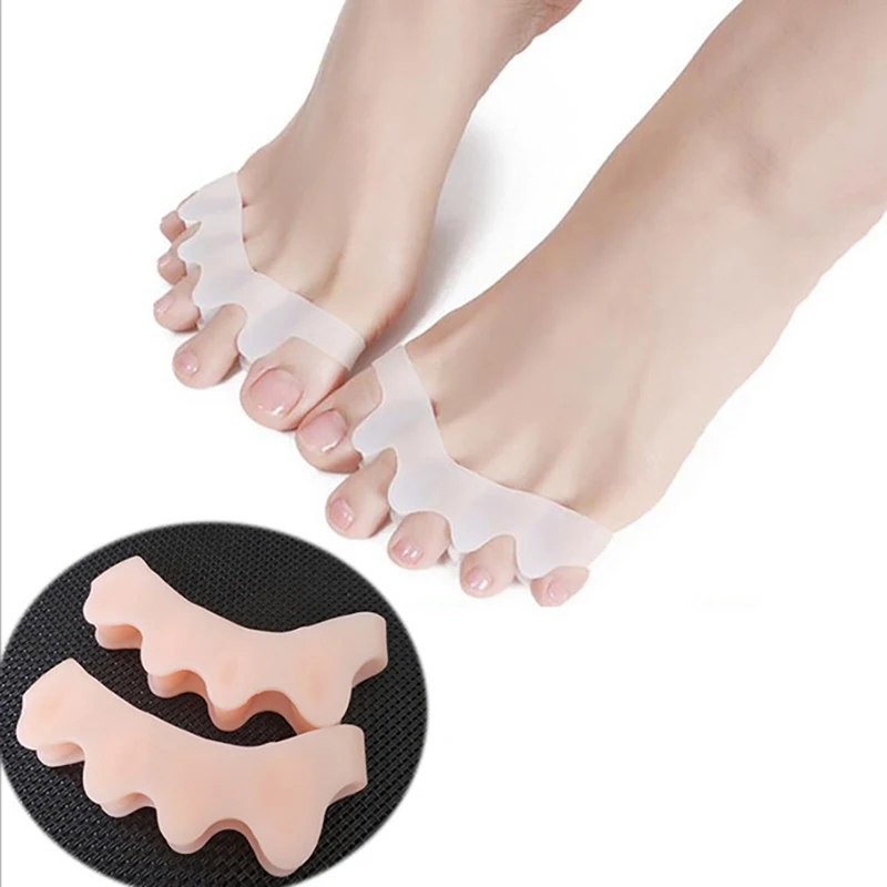 2Pcs/set Toe Separator Adjuster Silicone 5 Holes Toe Splitter Correction Foot Care Tools For Women Girls Pedicure Divider Care