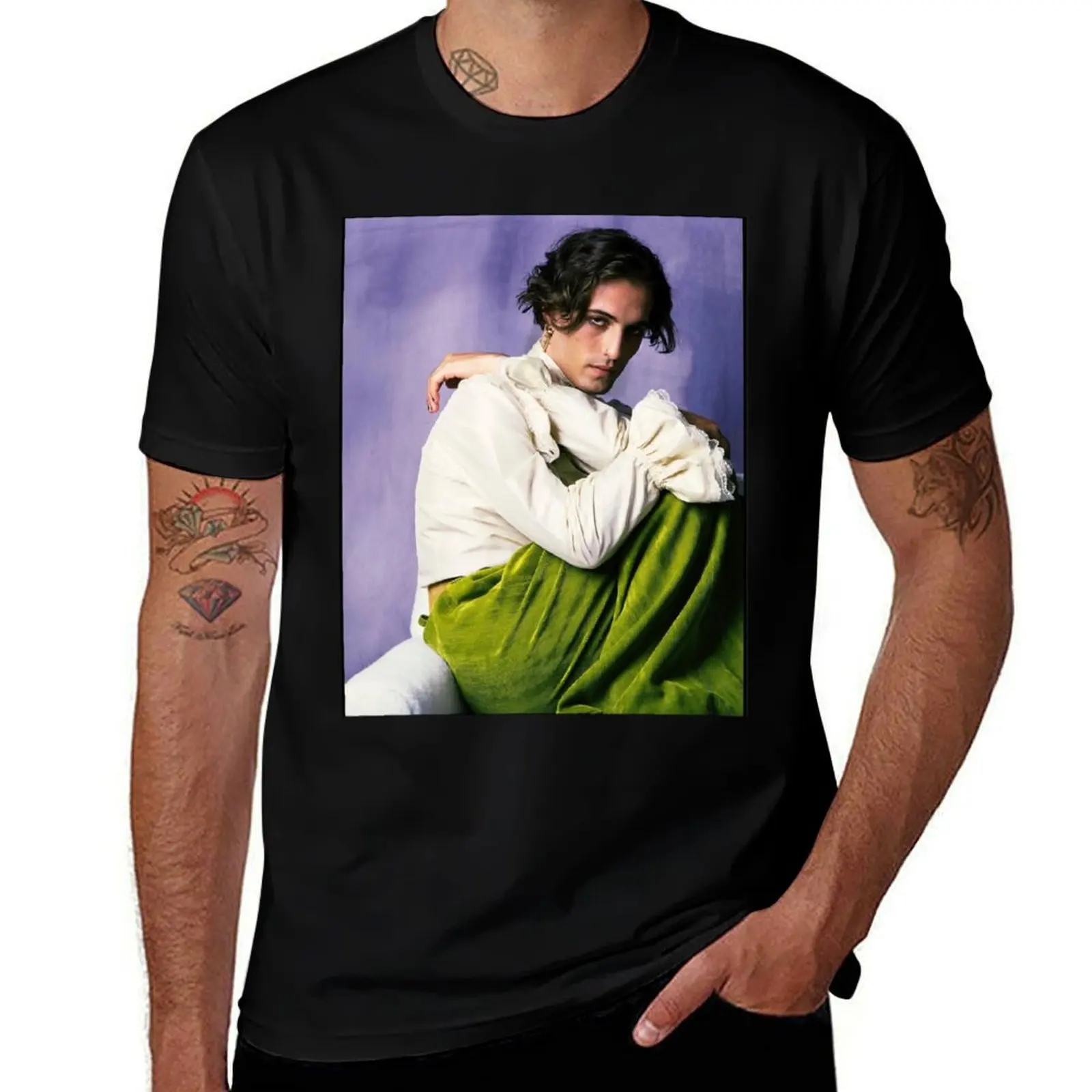 Damiano David M?neskin Eurovision Italia T-Shirt Outdoor Working T-Shirt