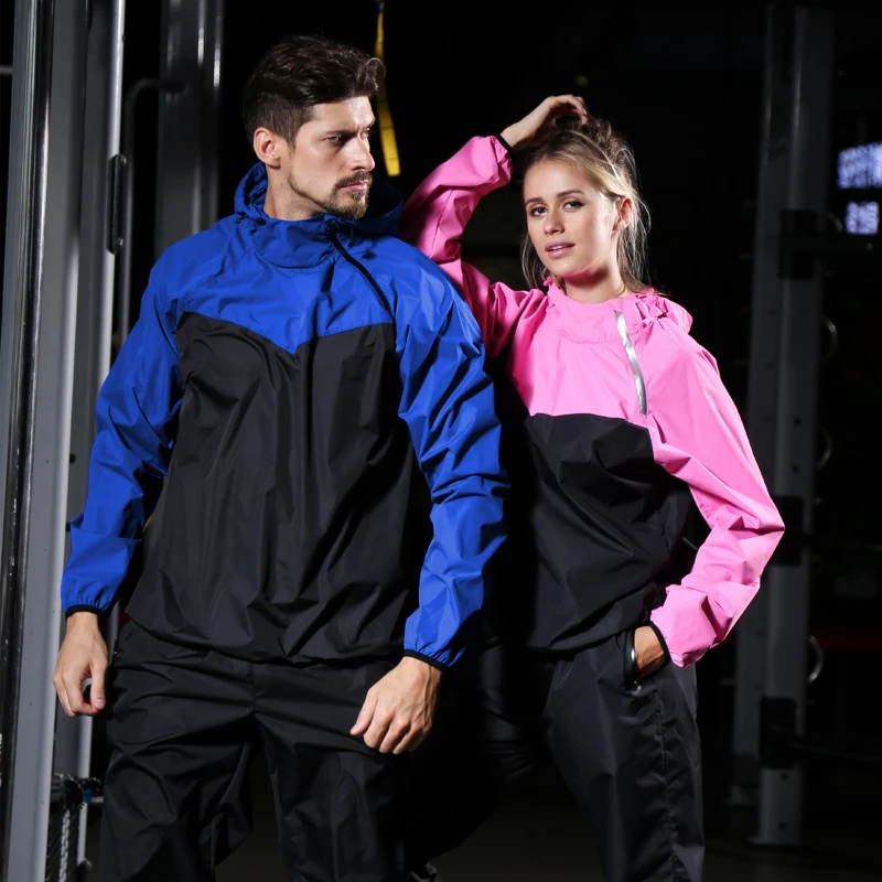 UETEEY Sauna Suit Gym Set Men Full Body Sweating Sportswear Women Boxing Running Training Fitness Weight Loss Unisex Tracksuit