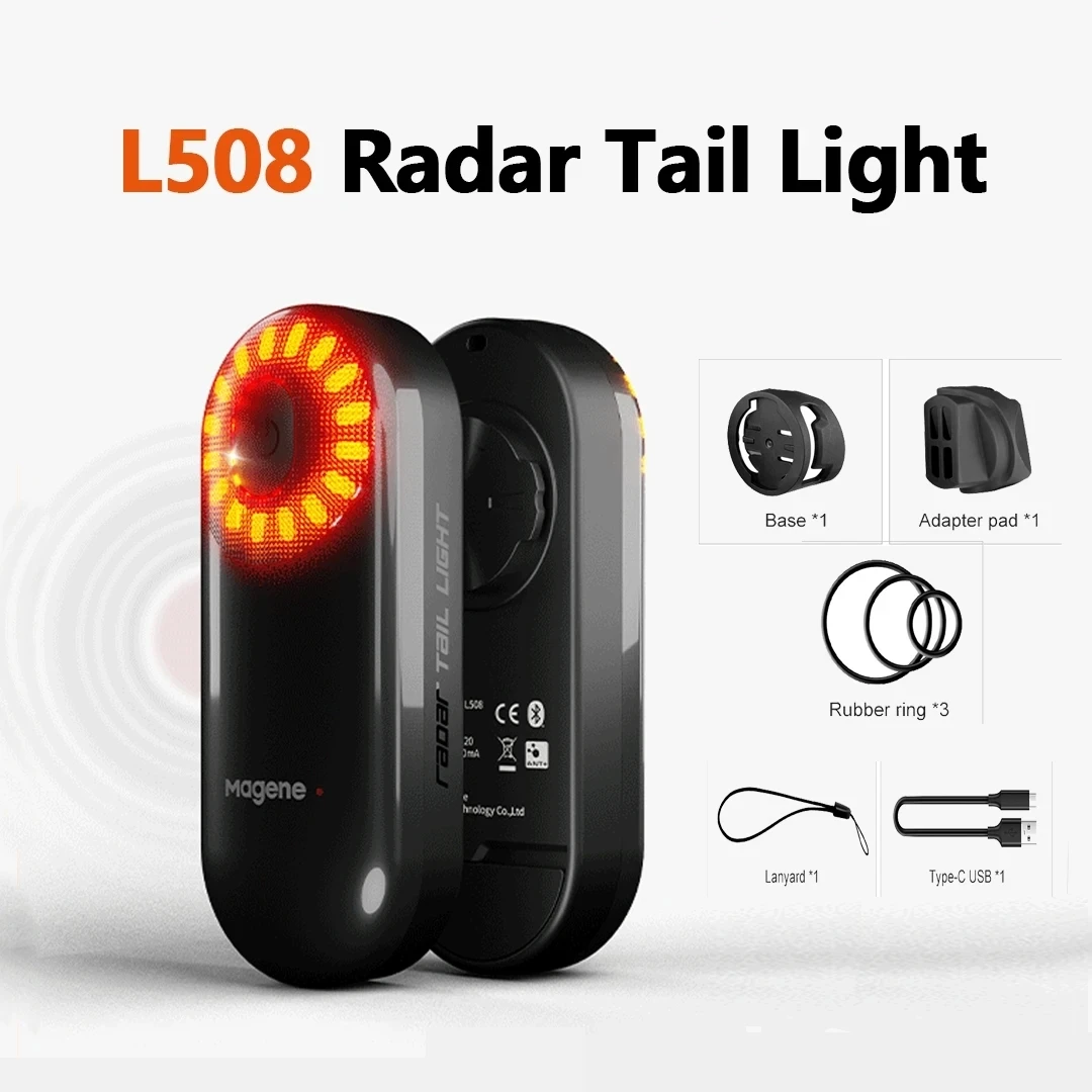 Magene L508 Radar Tail Light New Bicycle Brake Sensing Lamp Saddle Seatpost Ebike Waterproof LED Charging Cycling Taillight