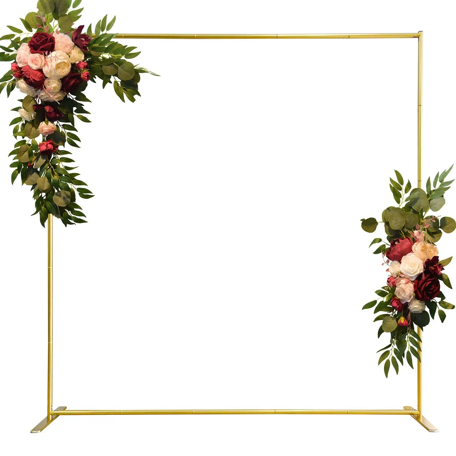 

Tableclothsfactory 6.6FTX6.6FT Gold Aluminum Arch Backdrop Stand Square Balloon Frame for Party Photo Background Decoration