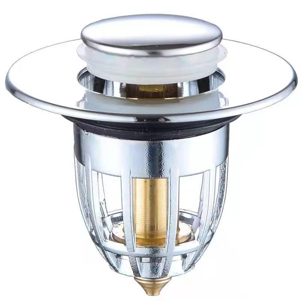 

Drain Filter Waterproof Washbasin Push Type Sink Stopper Wash Basin Core Bounce Up Drain Filter Bathroom Hair Catcher