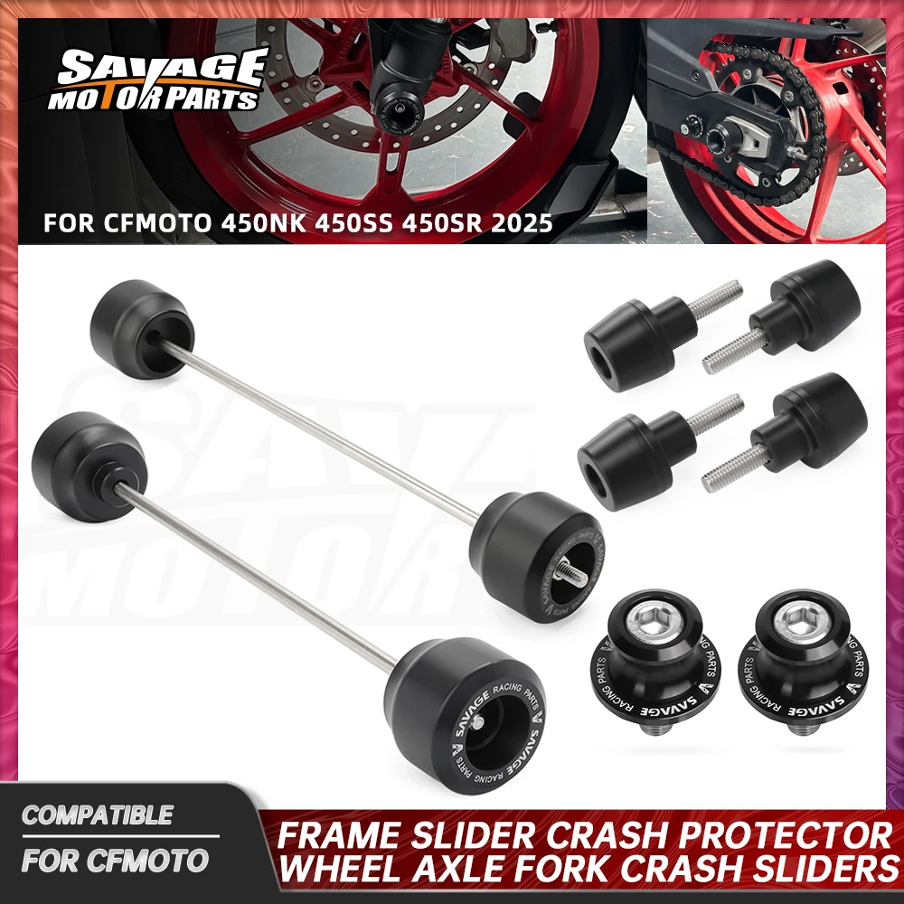 

450SR Frame Slider Crash Protector For CFMOTO 450SS 450NK Motorcycle Rear Wheel Axle Fork Crash Sliders Front Fender Guard Bolt