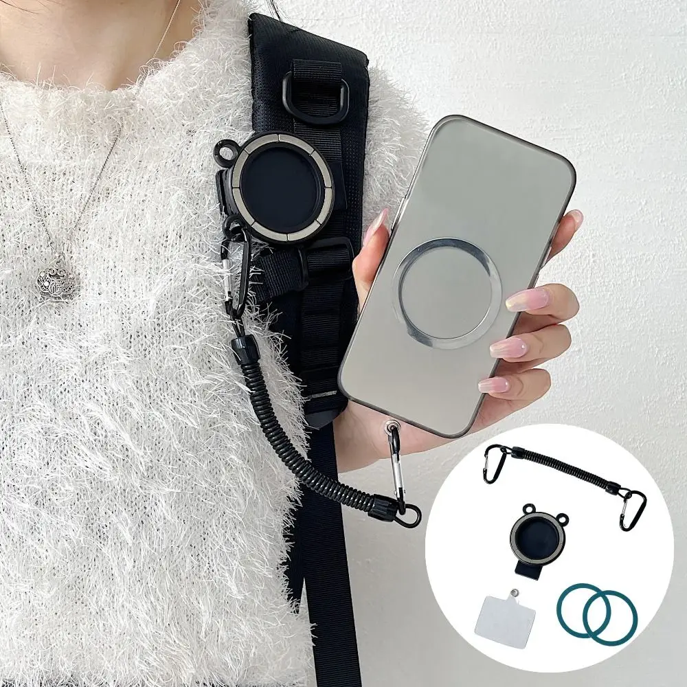 New Metal Magnetic Belt Clip with Hook Spring Rope Mobile Phone Holder Multifunctional Universal Backpack Clip Mobile Phone