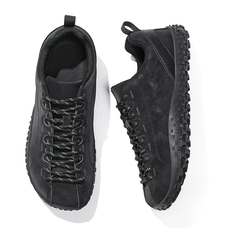 

Кроссовки унисекс 2026 с широким носком для ходьбы босиком, мужские повседневные уличные походные туфли, черные, нескользящие