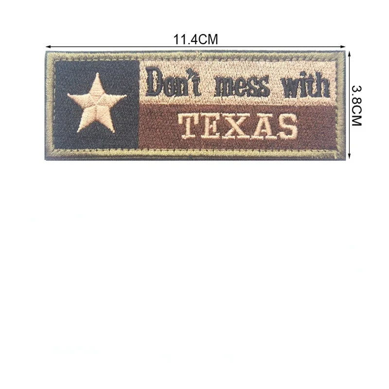 US American State Flag Texas Badge Texas Embroidered Magic Patch for Jacket Jeans Backpack Hat Hook and Loop Military Patches