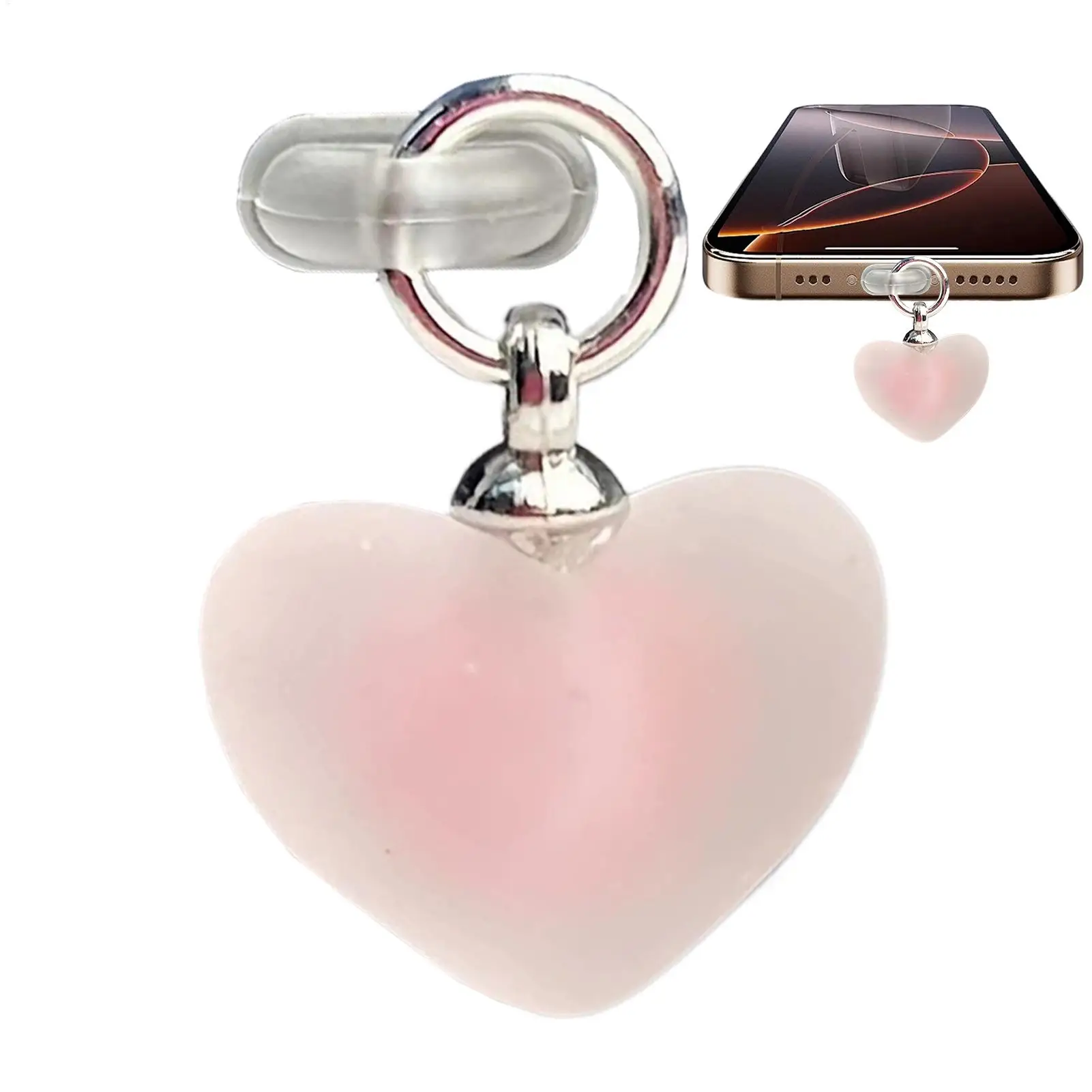 

Heart Shaped Phone Dust Plug Pendant, Heart-Shaped Pendant Suitable For Smartphone/Type-C Universal Phone Accessories
