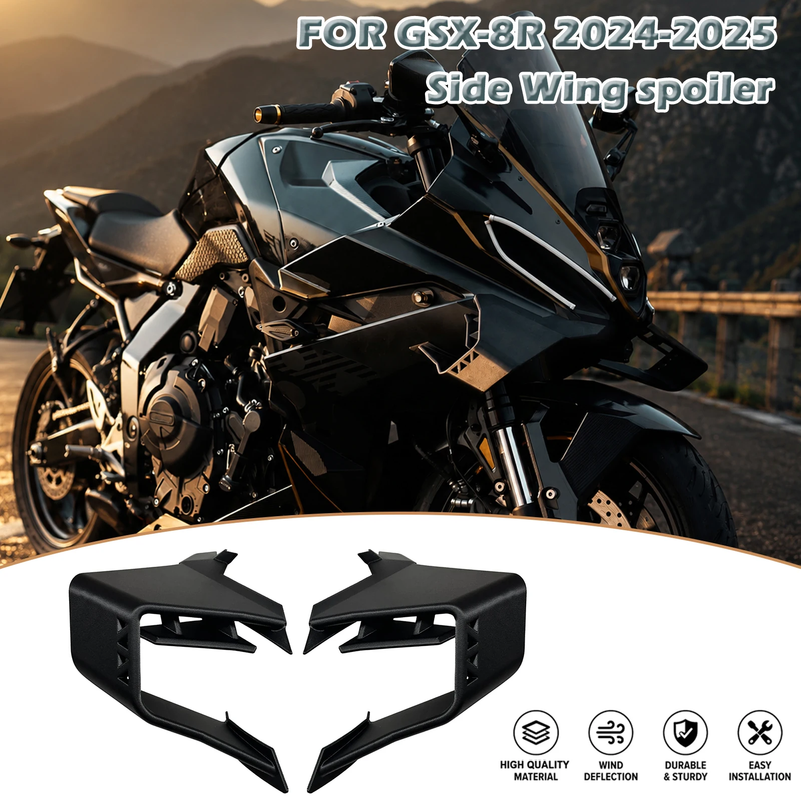 GSX-8R Motorcycle Accessories Side Winglet Aerodynamic Wing Kit Spoiler Front Fairing Winglets For GSX8R GSX 8R 2024-2025