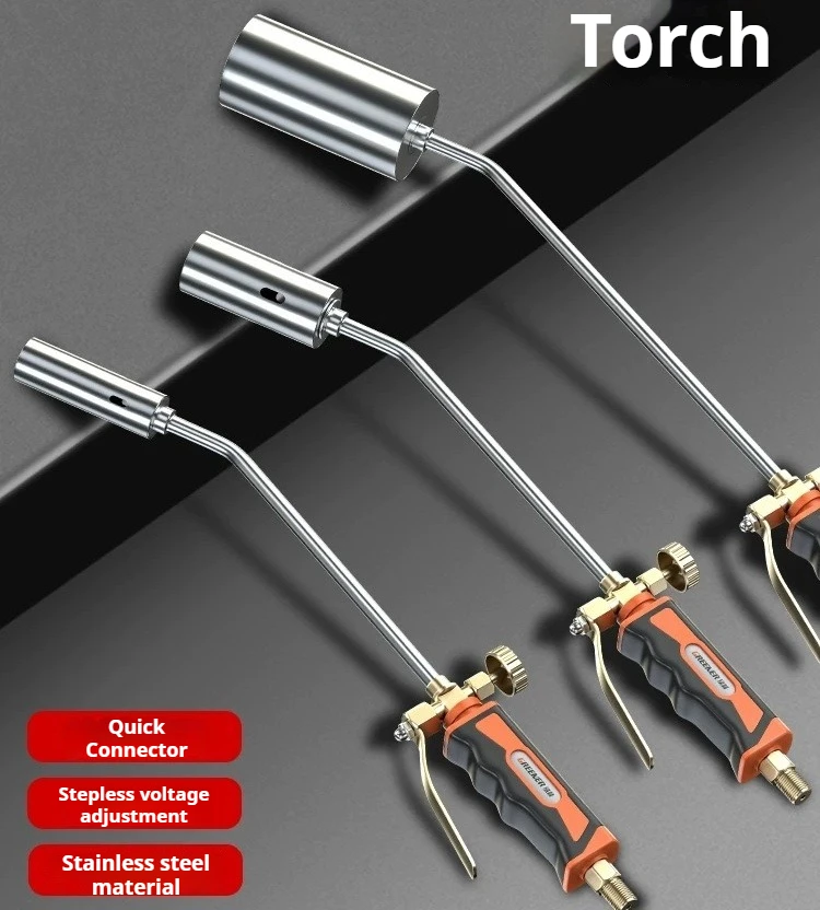 LPG Gas Torch with Electronic Ignition, High Temperature Burner Head for Home Heating & BBQ