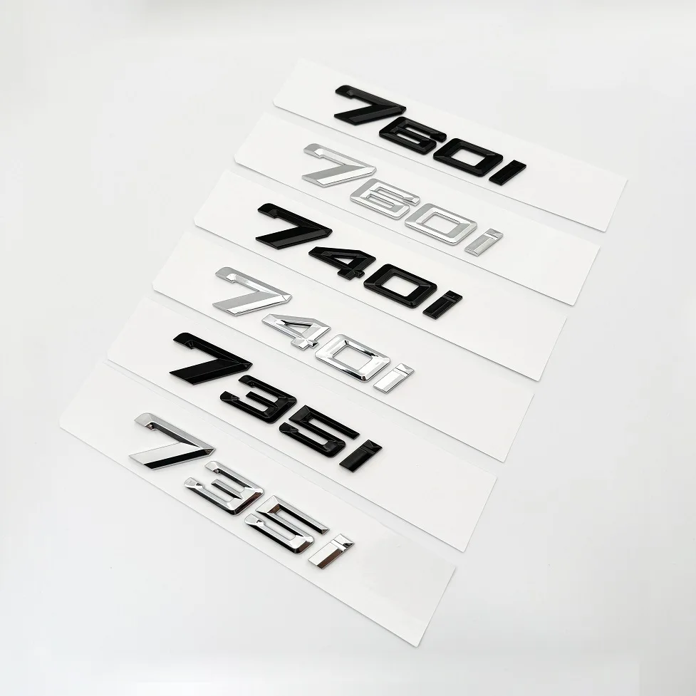 Car ExteriorTail Conversion Digital Displacement Decal 735i 740i 760i 730Li 740Li 760Li ABS for BMW 7 Series Trunk Sticker