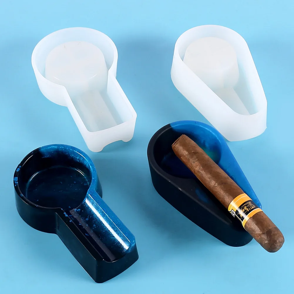 cigarette mold Cigar Holder Ashtray Epoxy Resin Mold Cigarette Ash Tray Silicone Mould DIY  Crafts Home Display Decorations Casting Accessories