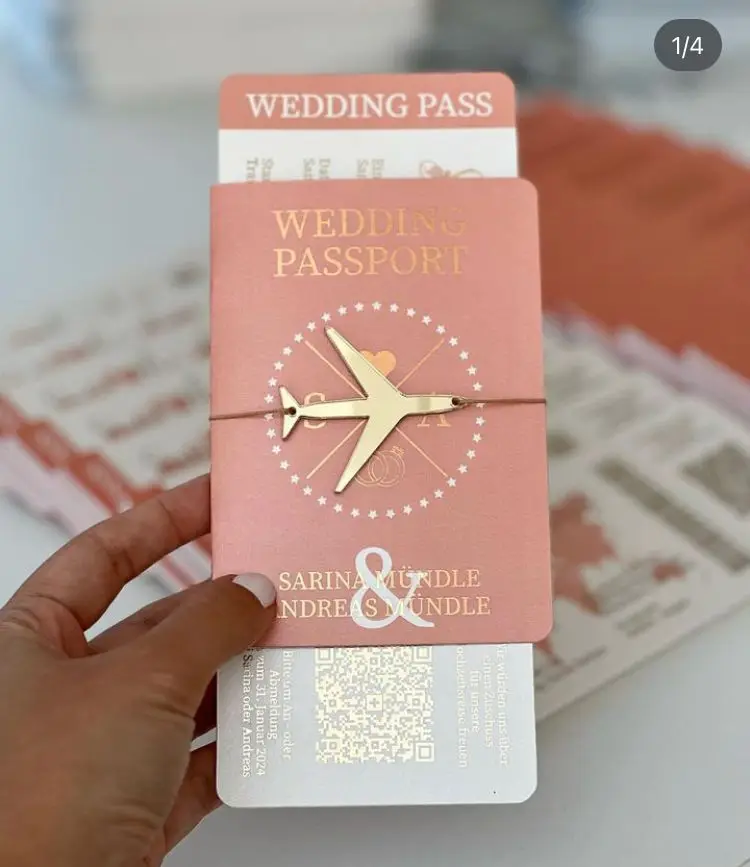 

30/50 шт., белое и золотое приглашение на день рождения, свадебный паспорт, набор приглашений для билетов в путешествиях, посадочный проход