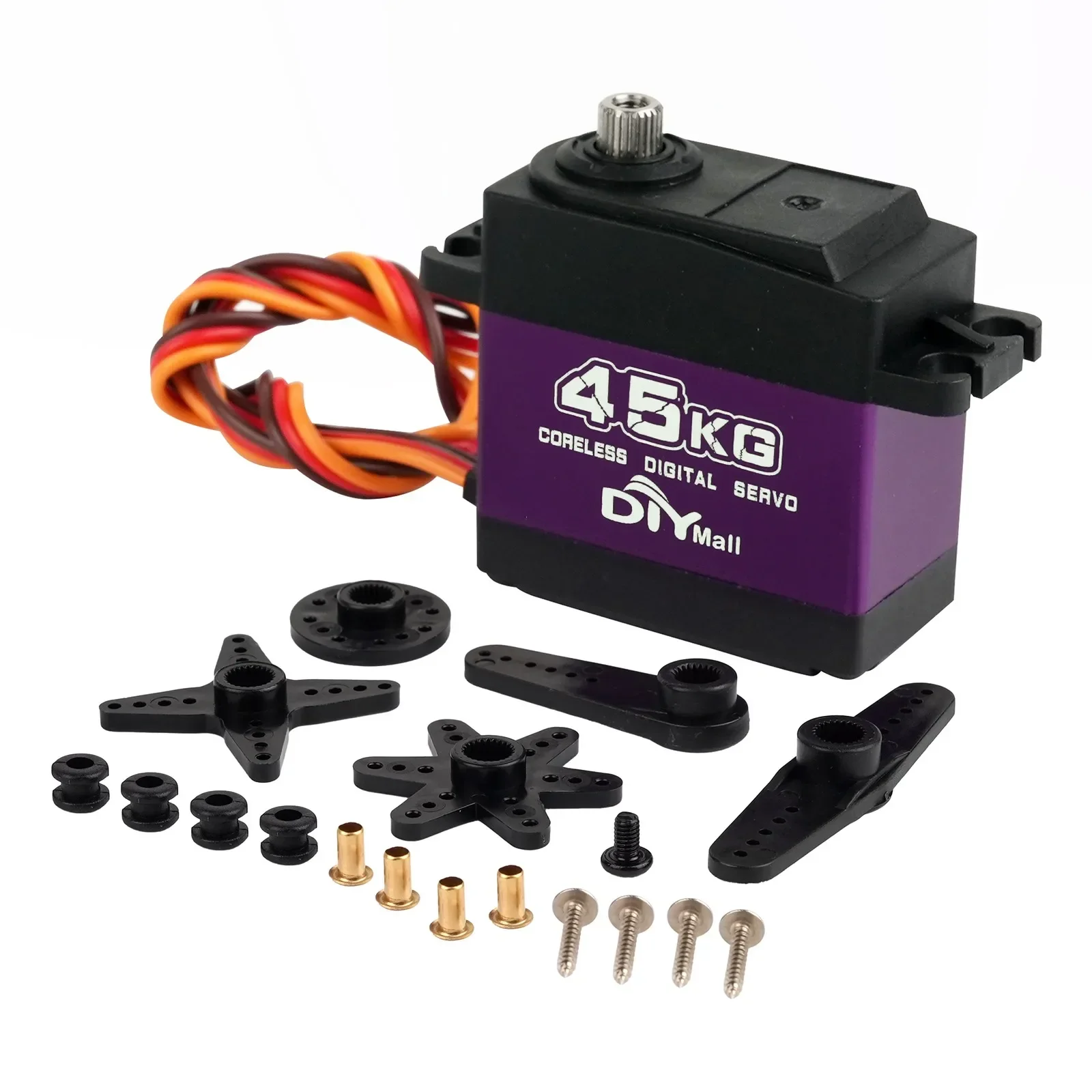 

45 кг сервомотор цифровой сервопривод 4,8-8,4 в с полым двигателем стальная шестерня