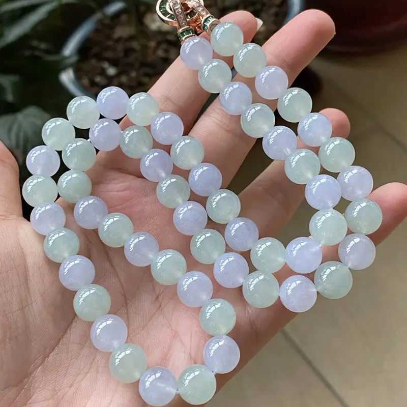 Myanmar Natural Jadeite with Colored HighGlue Moistening Macaron Multi-Circle Bead Necklace Bracelet