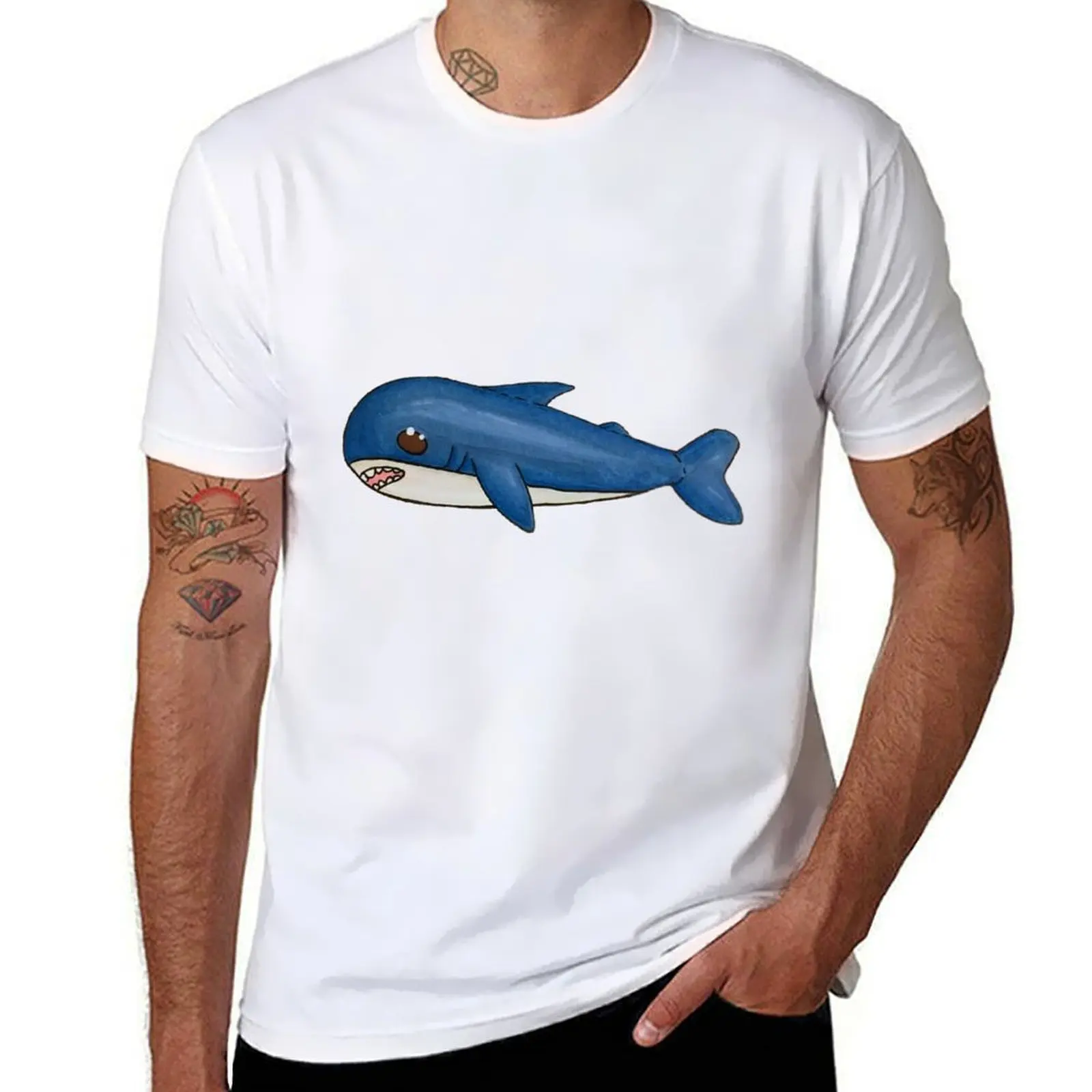 

Футболка Lil Sharky, футболки с аниме для мужчин, мужские футболки для мужчин, футболка