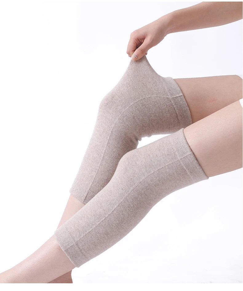 100% wolle Unisex Knie Hülse Solide Winter Kältebeständig Warme Knie Männer Gestrickte Hohe Kniescheibe Knie Protektoren Beinlinge Frauen Herbst – Detail 9