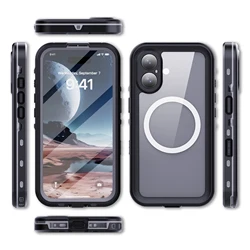IP68 Waterproof Phone Case for iPhone 16 Pro Max 16 Plus Underwater Touch Screen Case Dustproof Anti Fall Beach Box with Lanyard
