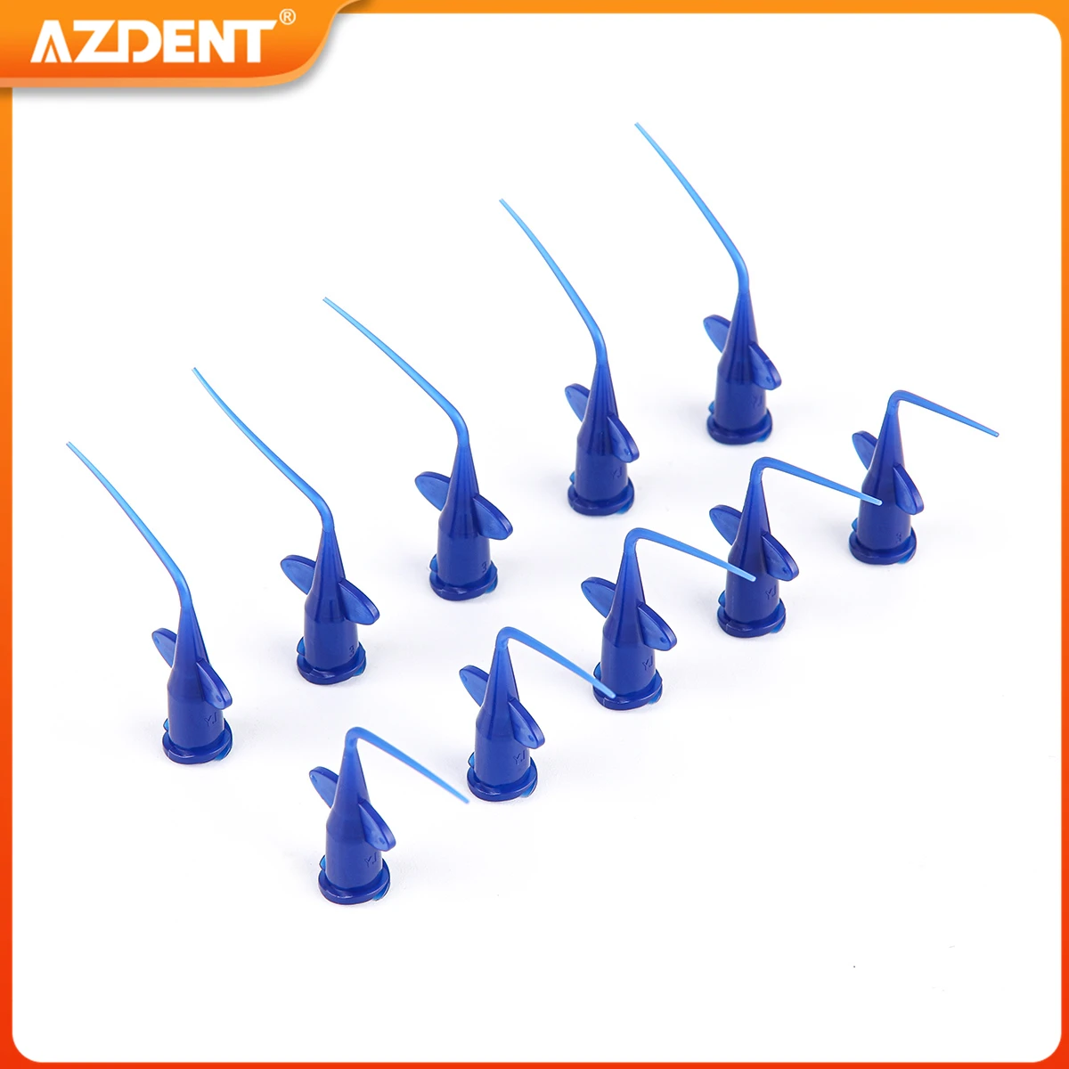 50pcs/Pack Dental Disposable Syringe Tip AZDENT Endo Irrigation Root Canal Butterfly Needle 0.25mm Transparent Blue Colors