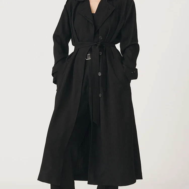 

Свободное длинное женское пальто Sve ZA2025, осеннее новое пальто с застежкой на талии, уличная одежда для похудения, модная и удобная