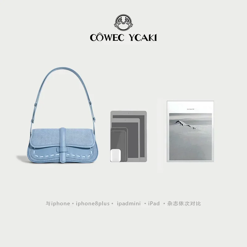 【 Official Authentic 】Original Cowec Ycaki luxury Small bag female crossbody new baguette bag niche design underarm bag