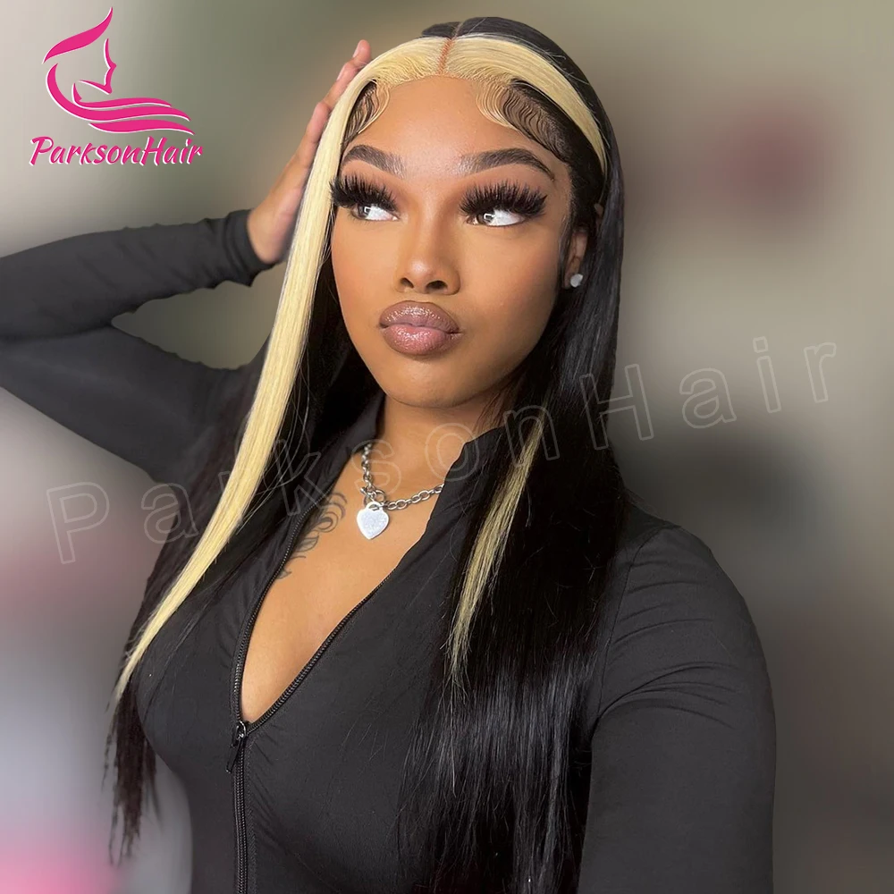 

613 Colored Highligt blonde Wear And Go Glueless Human Hair Wigs Brazilian 13x6 HD Lace Frontal Human Hair Wigs Ready To Wear