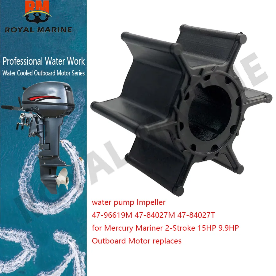 

water pump Impeller 47-96619M 47-84027M 47-84027T for Mercury Mariner 2-Stroke 15HP 9.9HP Outboard Motor replaces