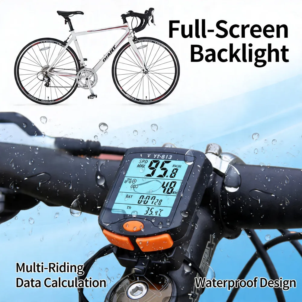 

Bicycle Speedometer, Digital Computer for Bicycle, Multifunction LCD Odometer, Waterproof Sports Sensors,Speedometer
