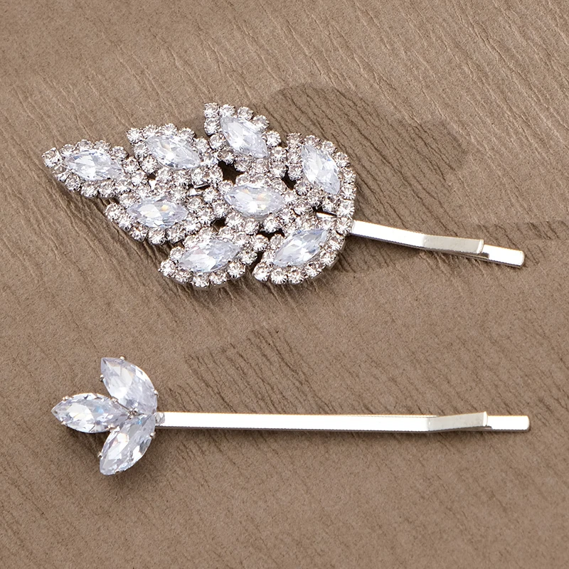 Zirkon Haarnadeln Frauen Kristall Haarschmuck Mode Haars pangen Haar bekleidung Hochzeit Haars pangen Schmuck Zubehör – Detail 11
