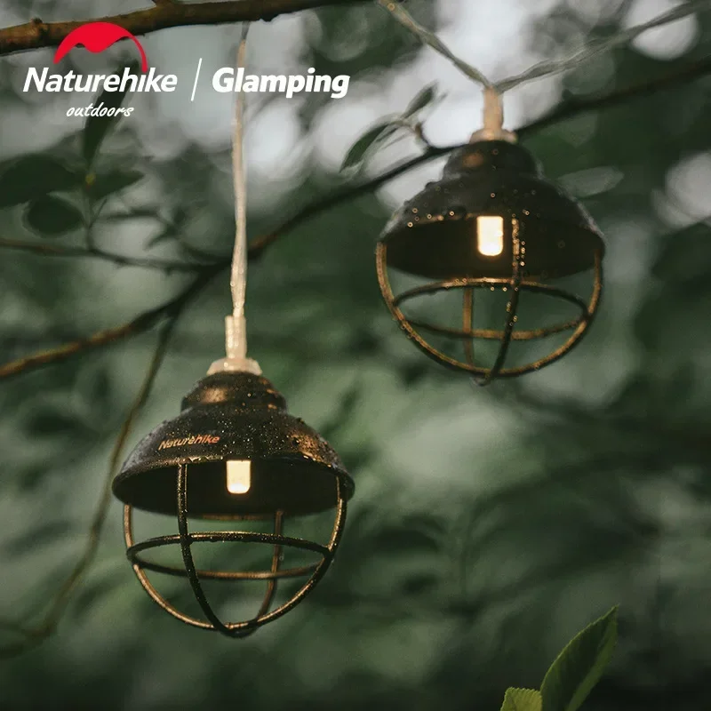 Naturehike-Outdoor Atmosphere String Light, Retro Waterproof, Battery Light, Camping Equipment, 10 Light