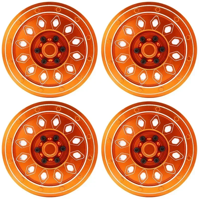 4pcs RC Car CNC Aluminum Alloy Wheel Hub Rim for AXIAL SCX6 1:6 Scale Remote Control Crawler Car Accessories Parts