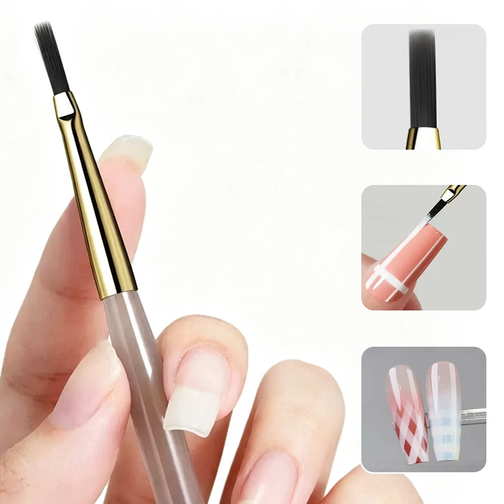 1 stücke Professionelle Dual-ended Nagel Bau Design Pinsel Nagel Gel Liner Französisch Spitze Verlängerung Stift UV Polnischen Gel nagel Kunst Werkzeuge
