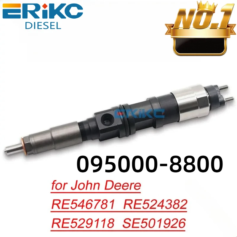 Inyector de Combustible Common Rail 095000-8801, Boquilla Inyectora 095000-8800 para JOHN DEERE RE546781 RE524382 RE529118 SE501926