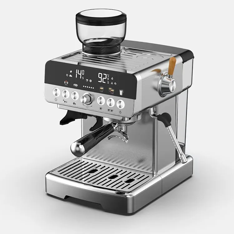 2+1Electric Stainless Steel Automatic Espresso Machine Temperature Control 20 Bars Pressure -Selling RV Household Hotel