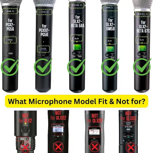 Imagen 2 del producto Reemplazo de la tapa de la batería para Shure BETA58 BETA58A SM58 Vocal Wired, negro brillante