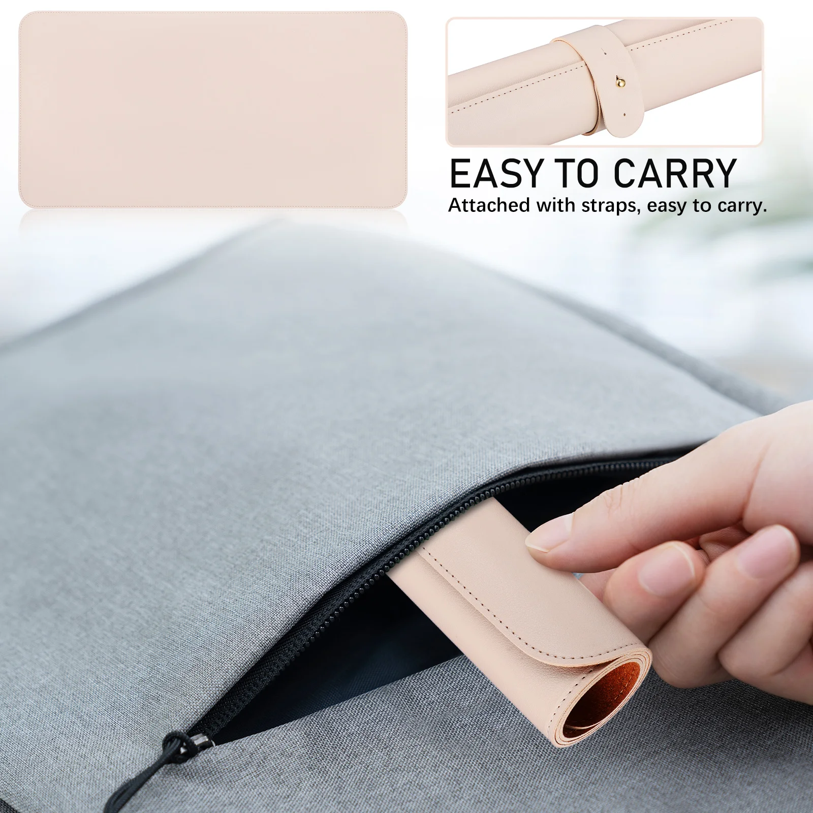

Mouse Pad 1 Piece Beige Soft Cork 60x30cm Non Slip Large Size Desk Mat Computer Table Gaming Mousepad With Strap