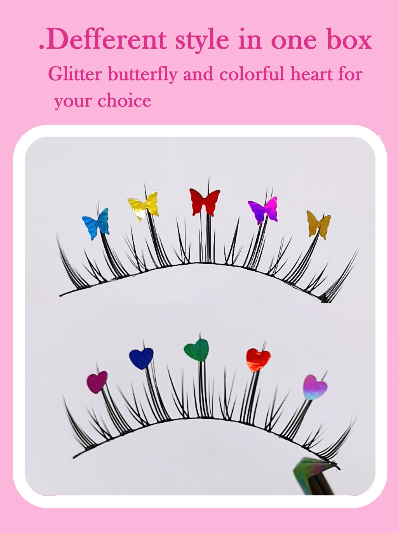 One-piece Butterfly False Eyelashes Faux Mink Lashes With Butterfly Makeup Tools Glitter Color Natural Fake Eyelash Extensions