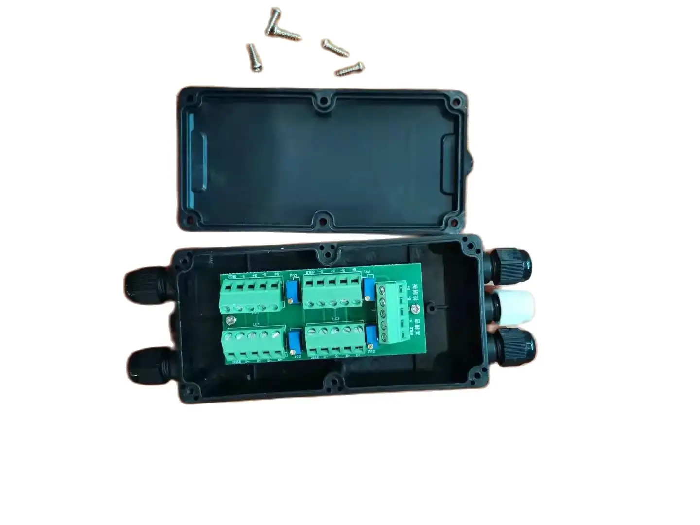 Plastics Junction Box With Circuit Card 5 Holes For 4 Wires Load Cell Junction Box .for measuring force and weight sensors