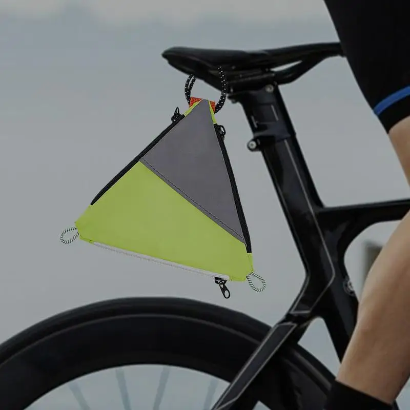 

Cycling Rack Bag Rear Reflective Triangle Bag Reflective Under Seat Shoulder Backpack Triangle Waterproof Bike Accessories For