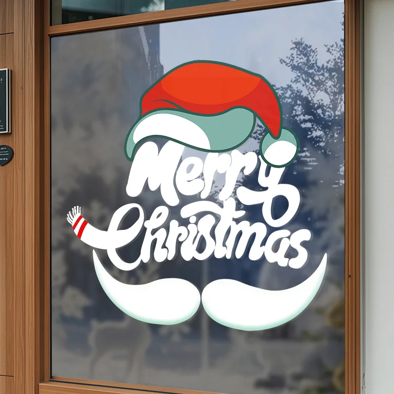 

Santa decoration, scene layout, static glass door stickers, window grilles holiday atmosphere stickers