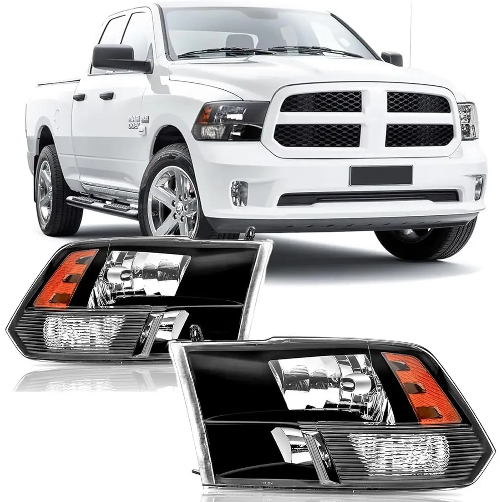 

Светодиодные фары в сборе, совместимые с моделями 1500 (2009-2018), 2500/3500 (2010-2018), замена фар, черный корпус, янтарный свет