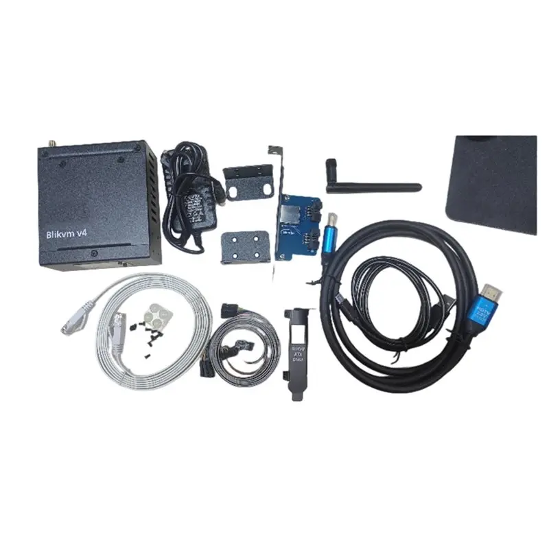 Blikvm V4 For Remote Server Operation Allwinner KVM Over IP Poe -Compatible Video Loop IPKVM H313 SOC(EU PLUG)